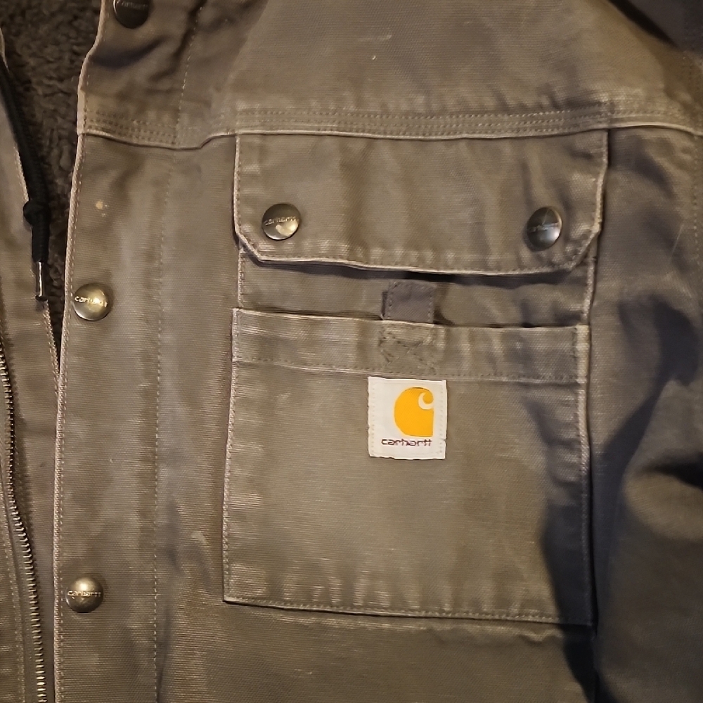 Carhartt Men's Gray Hooded Field Jacket- XL - Picture 3 of 9